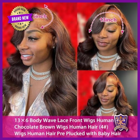 26 Inch Human Hair Lace Front Wig, 13x6 Body Wave, 180% Density, Pre-Plucked main image 5
